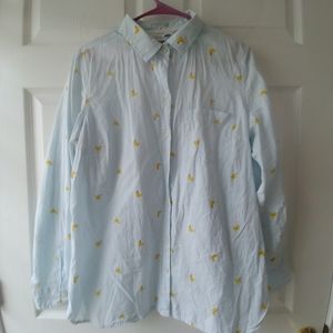 Women's Classic Banana Print Button Down